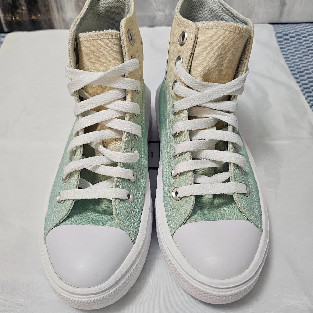 NEW Converse Chuck Taylor Hi Sneakers Ombre Green Platform - Women's Size 6.5 - Picture 4 of 7